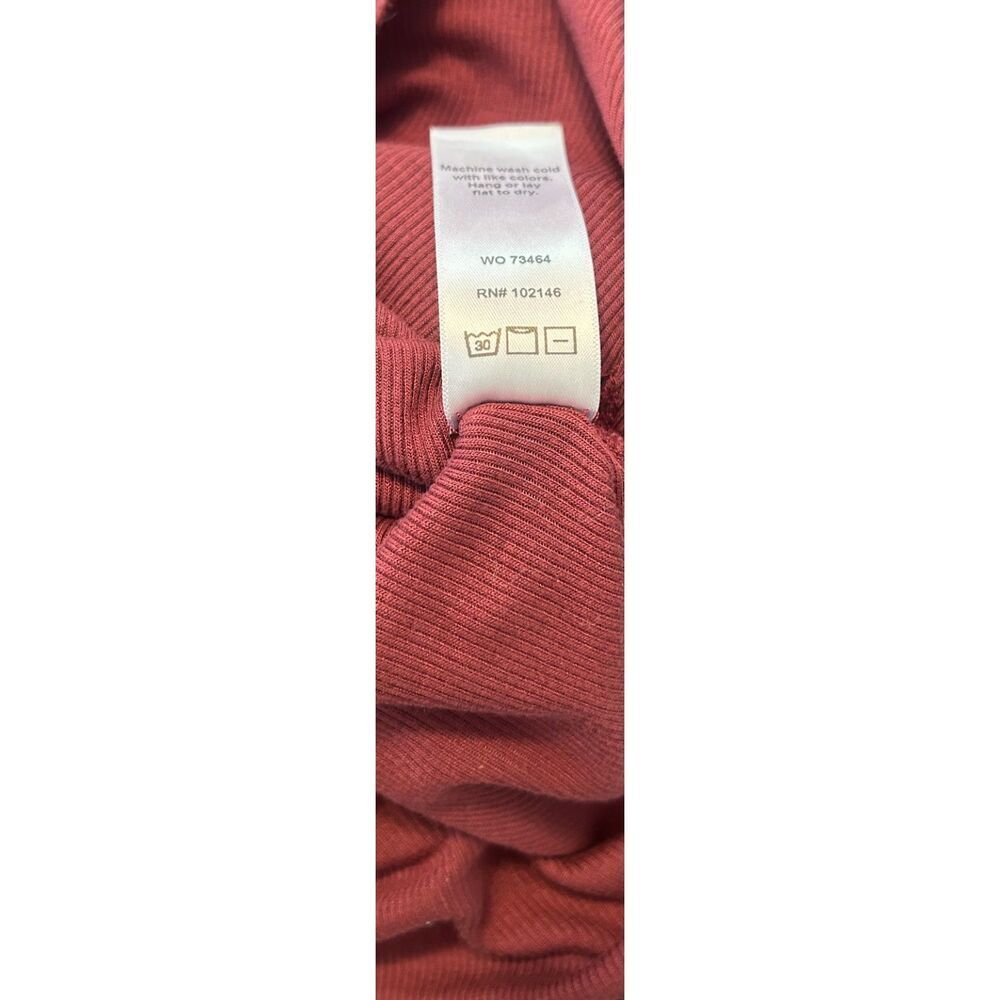 Michael Stars Womens Oversized Tunic Top Maroon Ribbed Long Sleeve Medium - Picture 2 of 5